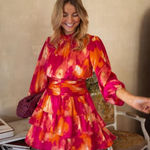 Pink And Orange Manae Dress medium NWT Red Photo 3