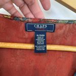 CHAPS Top Woments XL Orange Red Polyester Layered Sheer Sleeves Western Aztec Photo 3