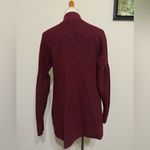 Anthropologie Knitted & Knotted Posie Chunky Burgundy Cardigan Sweater Size S Photo 7