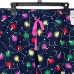 Jenni  Women's Cotton Flannel Plaid Pajama Pants Navy Xmas Light Size Small Photo 1