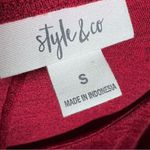 Style & Co long tiered sleeve red and black heathered knit top size small Photo 5