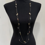 Lucky Brand  Long two tone triple stand layered silver tone necklace Photo 0