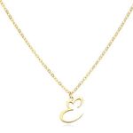Letter E Cursive Heart Initial Necklace Gold Photo 0