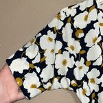 Women’s ModCloth Poema Navy & white floral Short sleeve blouse workwear teacher Blue Size XS Photo 3