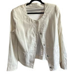 Tarhari Women's Ivory‎ Open Jacket L Button Accents Mid Photo 0