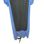 Bilo Brazil Blue Linen Crochet Puff Sleeve Long Midi Maxi Dress Size XS Photo 7