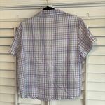 Joyspun Lavender‎ Plaid Button Up Pajama Top Size Small Purple Photo 1