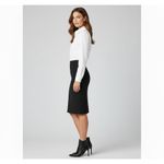 Catherine Malandrino NWT Ponte Lace Up Side Pencil Skirt in Noir Black L $245 Photo 4