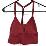 Aerie Offline by Size Medium Burgundy Maroon Sports Bra T Back V Neck No Padding Photo 0