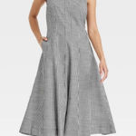 A New Day Women's Corset Midi A-Line Dress - ™ Black Gingham 2: Cotton Rayon Blen Photo 0