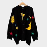 Dressed in Lala Child of the Universe Oversized Cardigan Size L/XL Black Photo 6