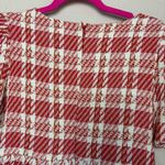 NWT English Factory Tuckernuck Red & White Tweed Puff Sleeve Tiered Dress L Size L Photo 11