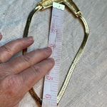 Vintage V shaped pastel enamel flat lay chain necklace Gold Photo 5