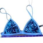 Cupshe Palm leaf green and white triangle bikini top Women’s Size Small Photo 6