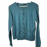 Eddie Bauer Womens Cardigan Sweater Cashmere Blend Crew Neck Pockets Medium Photo 0