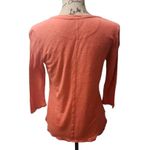 Lucky Brand ‎ Women Size S Sandwash Notch Long Sleeve Top Orange Photo 4