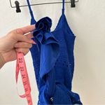 Freshman 1996 Royal Blue Summer Crochet Lined Tank Scallop Hem Bodycon Dress XS Photo 1