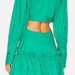 A.L.C. Alexa Long Sleeve Cutout Ruffle Tiered Pleated Cotton-Poplin Mini Dress 00 Photo 1