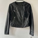 BLANK NYC  Black Moto Moonlighting Cropped Faux Leather Jacket Photo 0