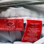 Oscar de la Renta  Light Blue High Waisted Cropped Trouser Pants With Embroidered Photo 2