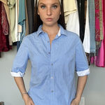 st. john's bay St. John’s Bay Blue Striped Button Down Shirt Photo 0