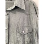 Outback Microsuede Paisley Tooled Square Pearl Snap Western Shirt Size Large Y2K Green Photo 3