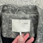 IRO “Salinas” 100% lamb leather camo printed moto biker jacket collared grey Photo 6