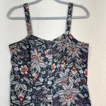 Loft Ann Taylor Dark Paisley Floral Gray Button Down Sundress Size 6 Sleeveless Photo 3