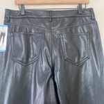 Joie  Straight Faux Leather Pants Zip Fly Black Size 10 Photo 5