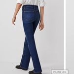 Ann Taylor Mid Rise Boot Jeans in Dark Wash Curvy Fit Photo 1