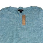 J.Crew NEW Turquoise Wool & Mohair Blend Crewneck Button Shoulder Sweater Small Photo 1