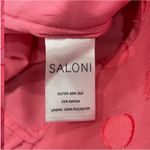 SALONI Rose Polka Dot Ruffled Coupe Silk Midi Dress sz 0 Pink Photo 1