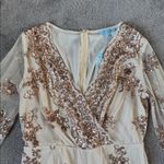 She & Sky  The Vegas Nights Gold Sequin Romper SIZE L Photo 1