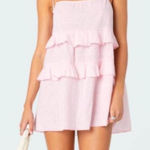 Edikted  Pink Dress Ruffle Photo 0