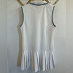 Tory Burch  Tory Sport Pleated piqué tennis dress white navy green Large Golf Photo 10