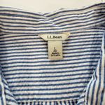 LL Bean Vacationland Seersucker Blue WhiteStriped Popover Shirt LARGE PETITE Size undefined Photo 7