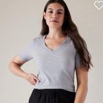 Athleta Renew V-Neck Tee Grey Heather Size XS Photo 0