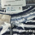 Chico's Knit Kit Stripe Off-the-Shoulder Top Nautical 3/4 Sleeve Blouse 0 (S/M) Photo 9