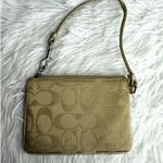 Coach Poppy Tan Signature Canvas Wristlet Photo 1