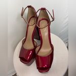 Kori  Burgundy Patent Platform Heels Block Heel Ankle Strap Size 8.5(B80) Photo 7