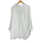 For Cynthia Womens White Linen Tunic Top Sz 3X Draped Pockets Lagenlook Photo 1