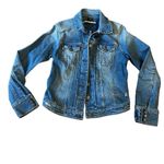 Eddie Bauer  blue jeans denim cotton jacket long sleeve with pockets size small Photo 1