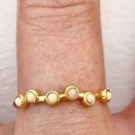 Five and Two New Scattered Opal Gold Tone Serena Stacking Ring Size 6 Photo 11