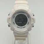 Women’s White Digital Sports Watch WR St. Steel 35mm Working New Battery Photo 0