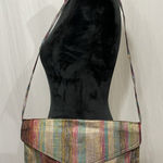 Nuline Satin Taffeta Striped Clutch Photo 0