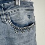 Florez Sophie Stud Jeans Women 28 Cool Blue Light Wash Straight Leg Minimal Photo 9