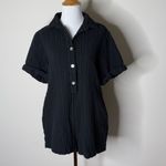ZARA  Black Textured Short Sleeve Romper Photo 1