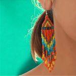 Bohemian‎ Native American Ethnic Style Fashion Glass Beaded Handmade Earrings Photo 7