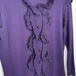 Yoana Baraschi Anthropologie Stretch Knit Long Sleeve Beaded Ruffle Dread Small Photo 2