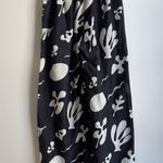 frame denim FRAME Drawstring Lounge Pants Cotton Silk Black White Abstract Print Wide Leg XS Photo 3